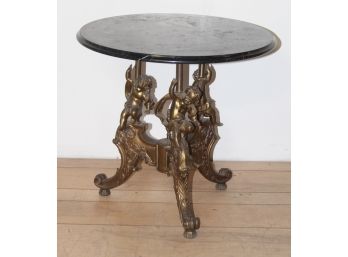 Round Marble Stand With Medal Cherub  Figure Base