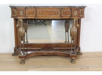 FRENCH EMPIRE  STYLE / NAPOLEON III STYLE MARBLE TOP CONSOLE