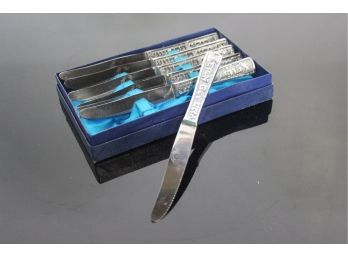 Vintage De-Lux Pure Silver Plated Israel Butter Knife Set