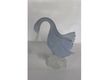Signed Color Glass Swan 10'H X 8 1/2'W