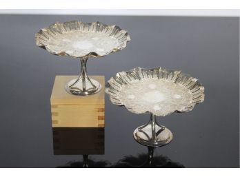 Pair Of Silverplated Candy Dish