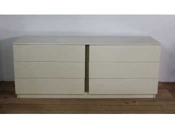White Lacquer Dresser W/6 Drawers