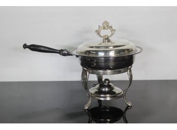 Vintage Silver-Plated Hot Pot With Burner & Stand