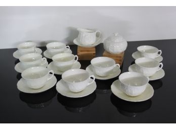 Set Of 10 Countryware Coffee Cups W/sugar & Creamer