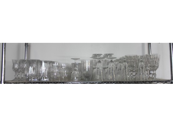 Shelf Lot Of Glass Goblets- Unsigned