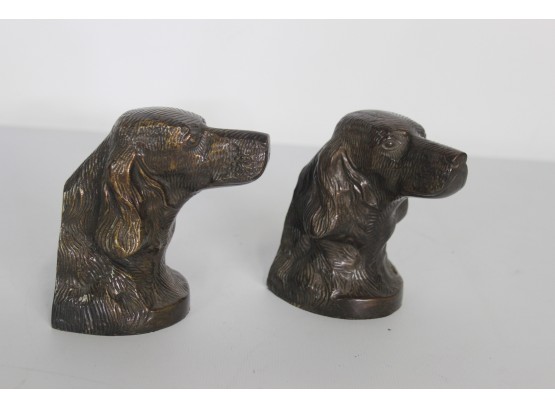 Pair Of Dog Heads Bookends 5'H