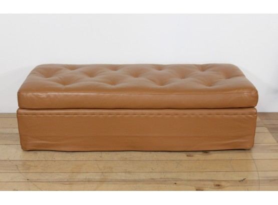 Ottoman Bench Tufted Casters -Caramel