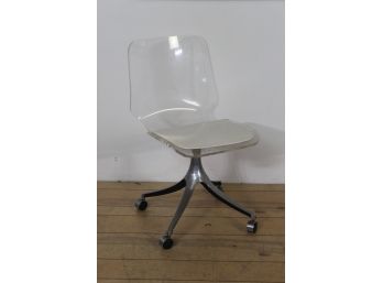 Mid Century Modern Lucite Swiveling Chair By Hill Manufacturing Corp