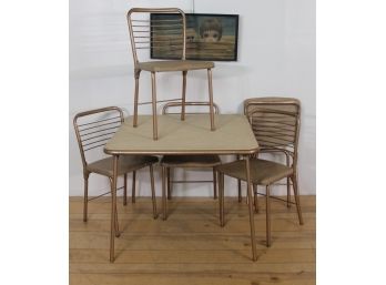 Vintage Cosco 1950s Metal Table And  5 Chairs