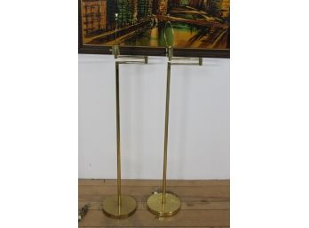 Pair Of Hansen Brass Modern  Floor Lamps