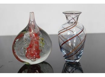 2 Art Glass Vase