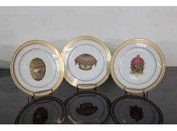 3 Faberge Fine China Plates 7 3/4'round