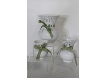 Set Of 3 Fabienne Jouvin 'Tie' Vase