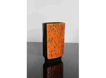 Modern Orange & Black Vase (8'H X 5'W)