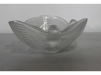 Lalique Style Bowl With Bird Decoration - French - Glass