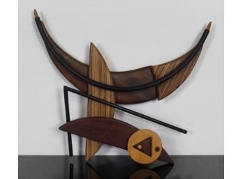 Modern Denisk Wood Art Clock Signed Cody 03