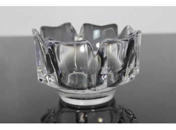 Vintage Orrefors Crystal Bowl Swedish Corona By Lars Hellsten Art Glass