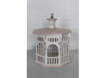 Porcelain Birdcage, Italian, (Pink & White )
