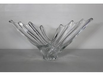 1960s  Grand Crystal Centerpiece Bowl By Art Vannes, France