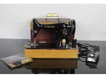 Vintage 1950s Singer 99K Portable Sewing Machine, Case