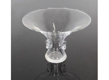 Mid-Century Modern Flared Steuben Glass Works Signed Crystal Flared Vase