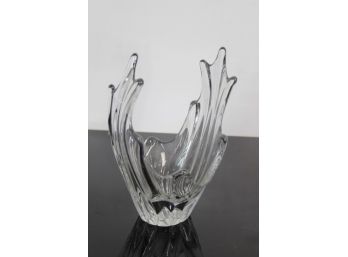 Unsigned Mid Century Modern Clear Glass Vase