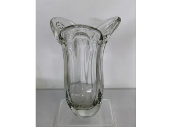 Modern Sculptural Clear Glass Vase  10'H