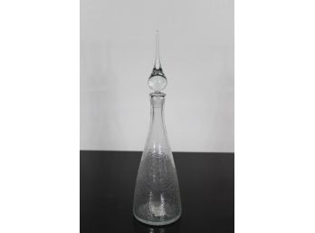 1960's  Glass Crackle Decanter By Winslow Anderson -(17'Tall)