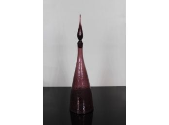 Iconic BLENKO Winslow Anderson Glass Decanter In AMETHYST-1960's-(23 1/2'Tall)
