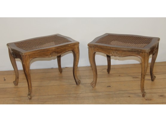 Pair Of French Wicker Stools