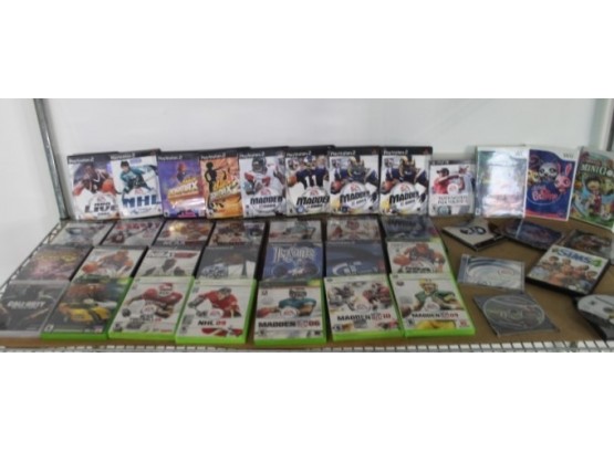 Shelf Lot Of Game Videos-(XBOX-PLAY STATION -WiLL)