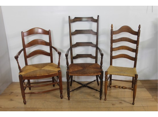 3 Wicker Seat Country Style Chairs