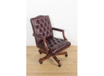 Burgundy Leather Office Chair