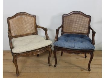 Pair Of Vintage French Cane Chairs