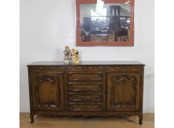 Provencal Walnut Buffet Sideboard With Magnificent Carvings