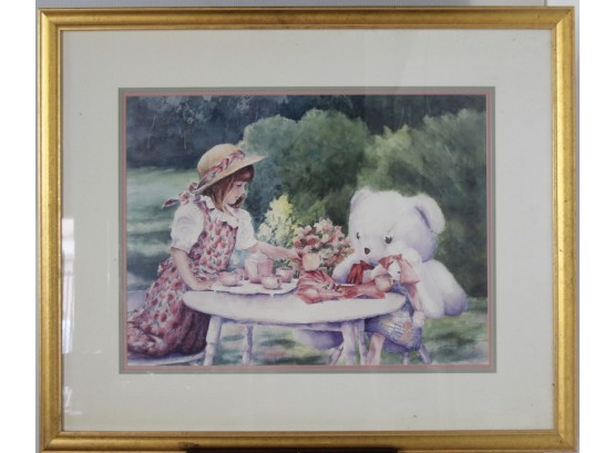 Decorative Print Of A Little Girl With Her Friends