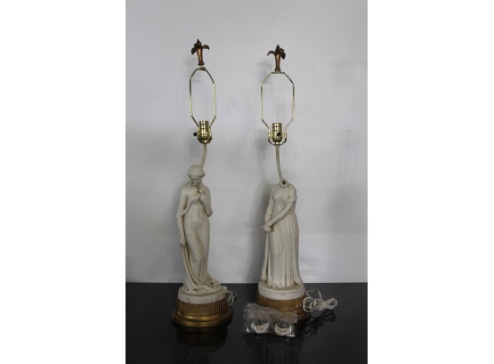 Pair Of Porcelain Figure Lamps