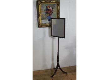 Square Mirror On A Mahogany Stand