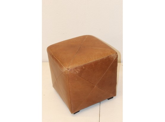 Bonded Leather Cube Ottoman