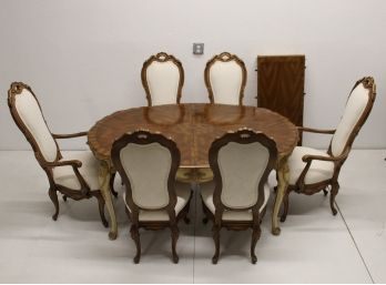 French Provincial Dining Table W/ 6 Chairs