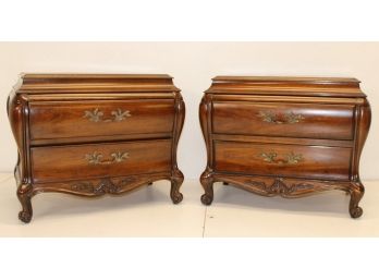 Pair Of  White Furniture Co. Bombe Style  Side Stands