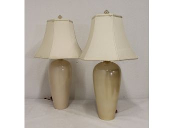 Pair Of Pearl Like Lamps -31'Tall