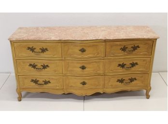 French Provincial Dresser With Pink Marble Top