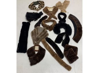 Assorted Lot Of Vintage Fur Collars And More