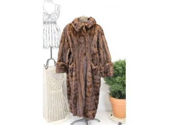 Vintage Brown Fur Swing Coat Art Deco