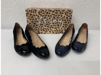 Pair Of Fs / Ny Shoes Jigsaw Black & Blue Loafers