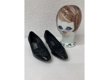 Pair Of Black Ferragamo Shoe