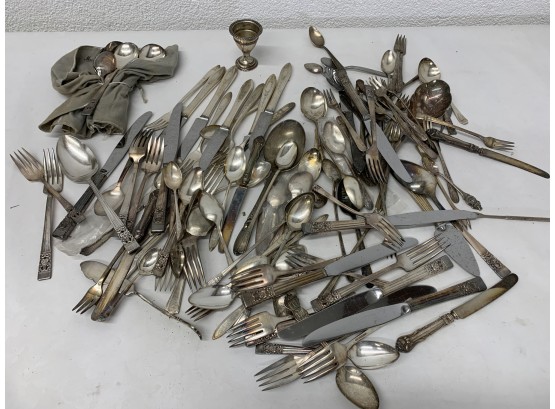 Group Lot Silver-plated Flatware