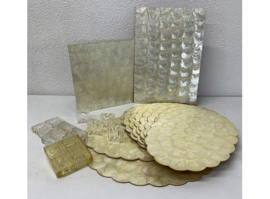 CRAFT PRODUCTS FELDMAN CO MOTHER OF PEARL VANITY TRAY PLACEMATS