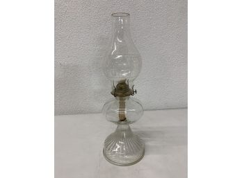 18 1/2 Clear Glass Oil Lamp